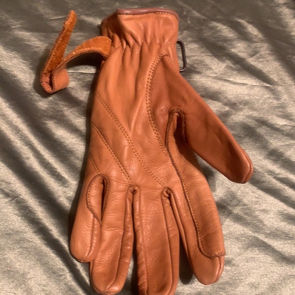 LEATHER GLOVES SZ LARGE. MADE IN PAKISTAN. CAMEL - Picture 12 of 16
